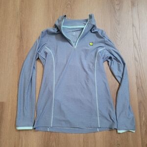 Masters Quarter Zip Small Blue Long Sleeve Pullover with Logo